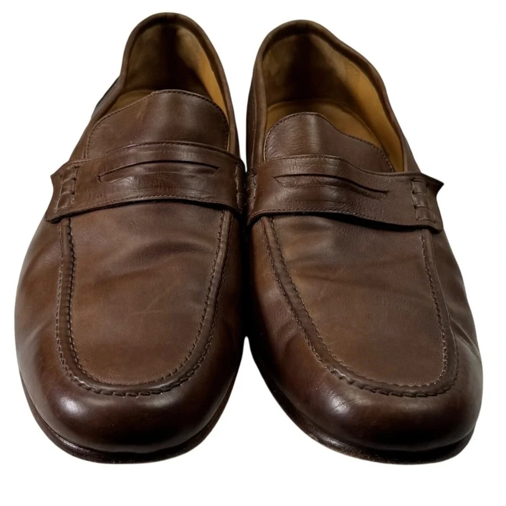 Bexley Monterenzio Penny Loafers Men EU 43 US 10 Brown Leather Blake Dress Shoes